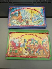 Grandreams: Mini-Pop Up Book LOT: Magic Little Christmas Tree AND Santa’s Toy Sh