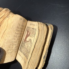 1820 1st Edition Lansingburgh, NY Miniature Leather “Thumb Bible” Illustrations