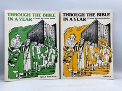 THROUGH THE BIBLE IN A YEAR Standard Publishing Paperback Illustrated (set of 2)