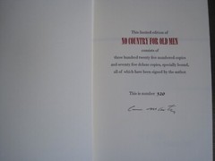 CORMAC MCCARTHY SIGNED – NO COUNTRY FOR OLD MEN LIMITED NUMBERED LUXURY EDITION