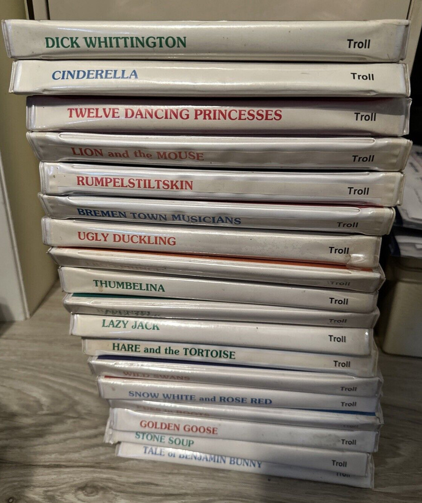 18 Troll Associates Books On Cassettes Tapes 1980s In Plastic Cases Classics