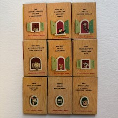 1948 Tiny Golden Book Lot (9) Vintage Miniature Childrens Books Classic Library