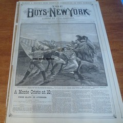 NEWSPAPER MONTE CHRISTO COVER BOYS OF NEW YORK #807 & FRANK READE FRANK TOUSEY