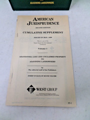 American Jurisprudence 2d 1994 State & Federal 2nd Ed Vol 1 w/ 1998 Supplement
