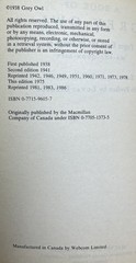 1975 A Book of Grey Owl Pages from the Writings of Wa-sha-quon-asin-Paperback