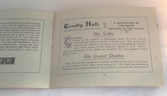 vintage Crosby Hall Bishopsgate early history and restoration booklet, 24 pages