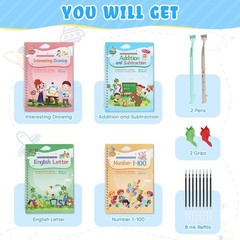Magic Ink Reusable Handwriting Copybooks – 4-in-1 for Kids Skill Development