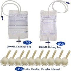 Latex Condom Catheter External Self Sealing Set 10pcs Male 25mm/0.98inch