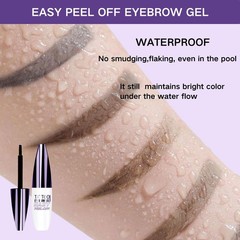 2 Pcs Dark Brown Easy Peel Off Eyebrow Gel, 1 Ounce (Pack of 2), brown