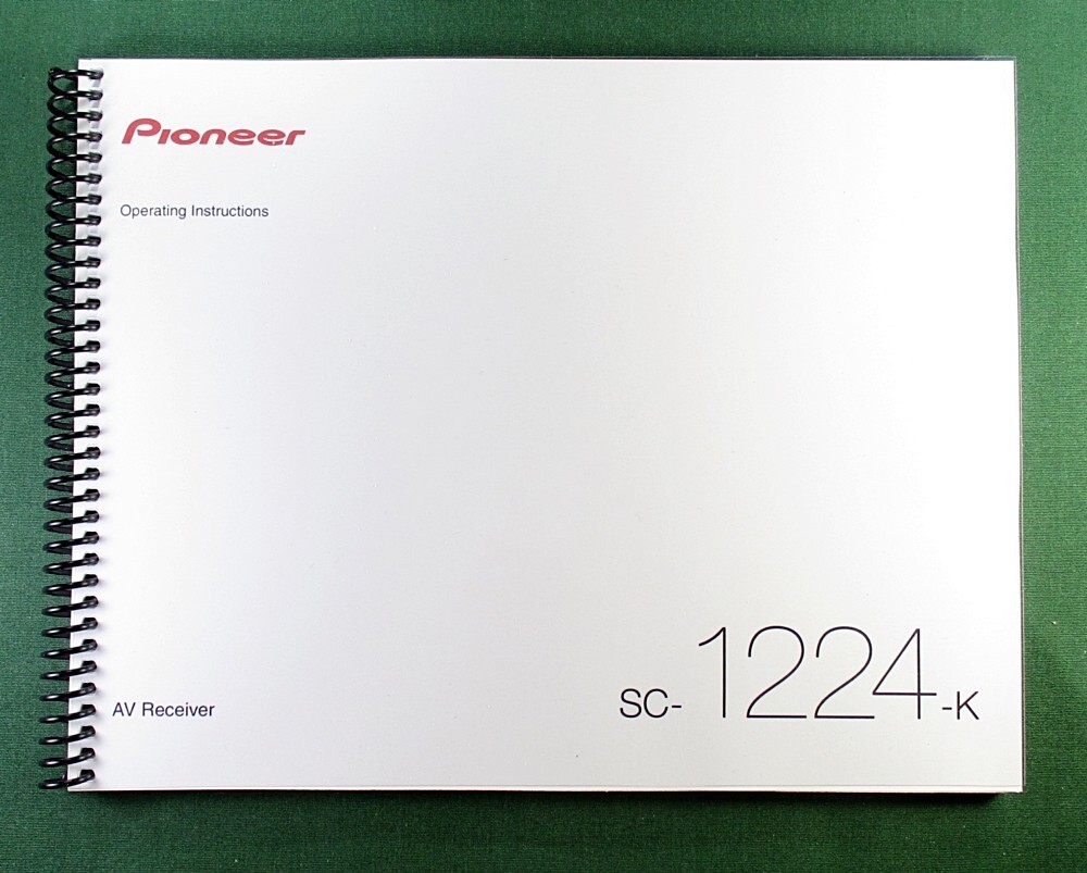 Pioneer SC-1224 k Instruction Manual: Full Color 123 Pages & Protective Covers