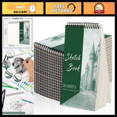 20 Pack Mini Sketchbooks 5.5″x8.5″ Top Spiral Bound Blank Pads for Kids, 30 Shee