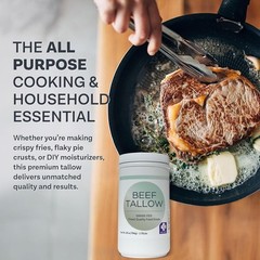 28oz Keto Friendly Beef Tallow – Grass Fed Cooking Oil for Health and Wellness