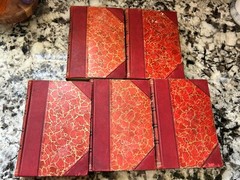5 V. Set World’s History and it’s Makers, E.R Dumont 1902, red leather;