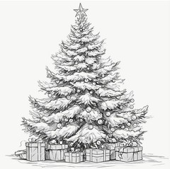Christmas Tree & Gifts Coloring Book for Adults 14+ Book has 20 Pages Brand New