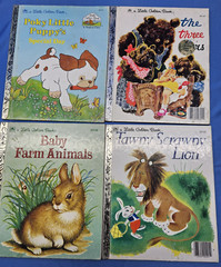 Lot of 4 Little Golden Books 3 Bears Poky Puppy Farm Animals Tawny Scrawny Lion