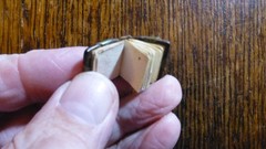 GENUINE TINY MINIATURE BOOK OF BLANK LEAVES ONLY 18 X 15 mm LEATHER