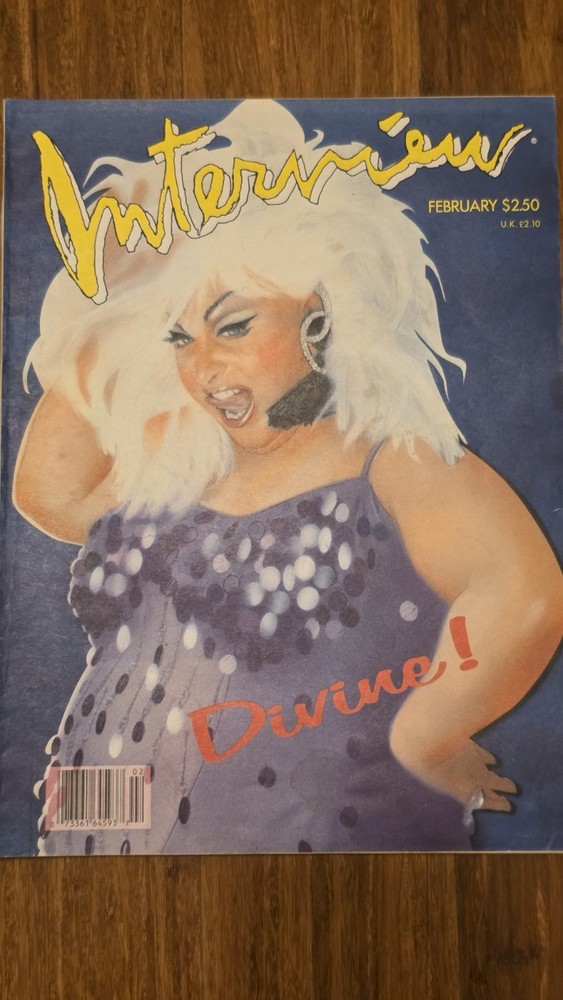 Divine February 1988 Andy Warhol’s Interview Magazine Rare Htf