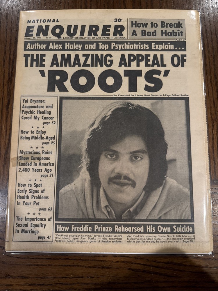 National Enquirer Feb 22 1977 Freddie Prinze!! Bagged And Boarded!!