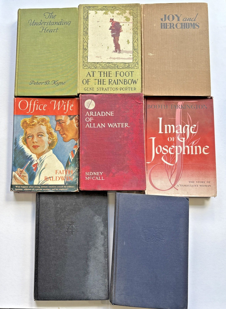 Vintage 1910s-1940s Romance Classic Drama Hardcover Book Lot Set of 8
