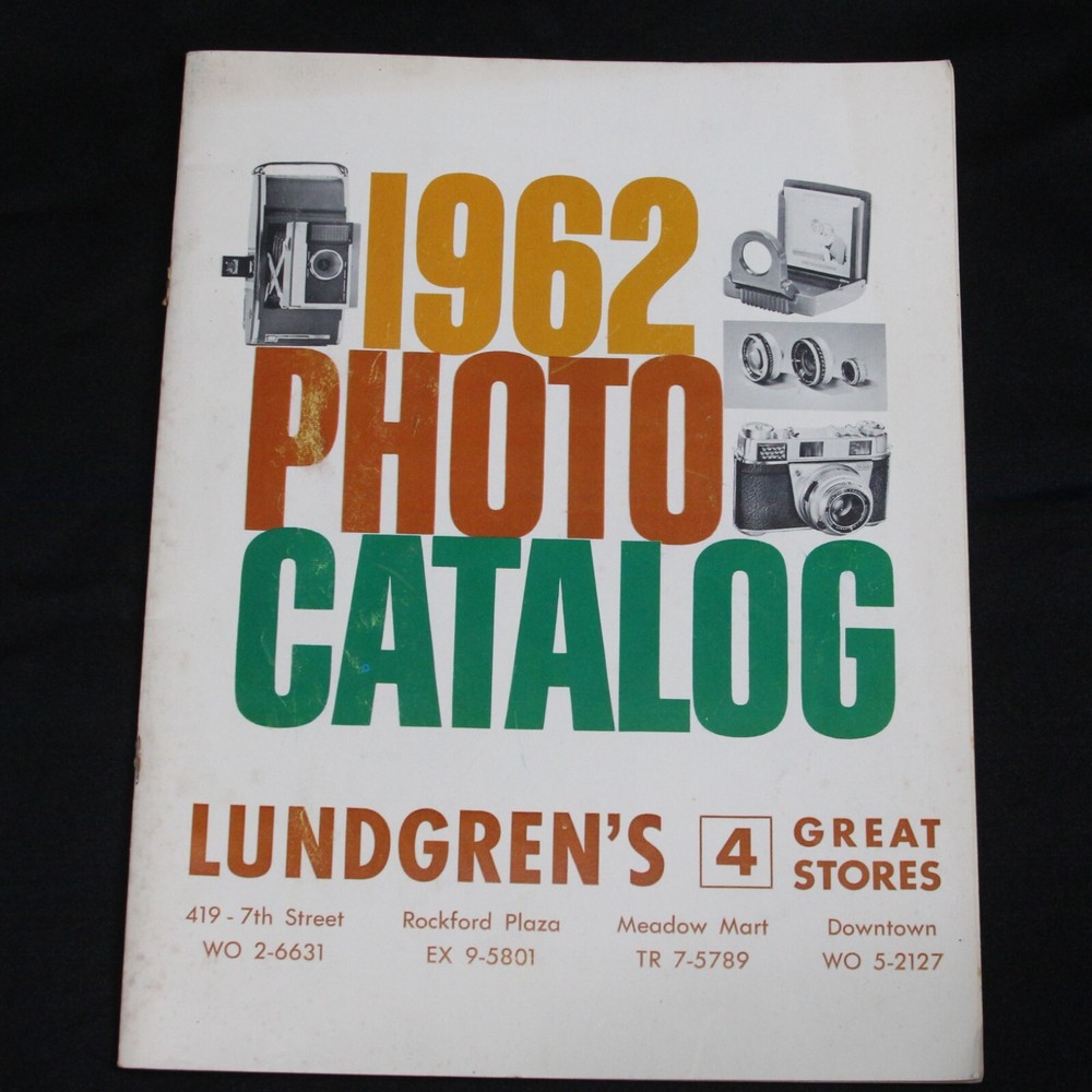1962 Photo Catalog Lundgren’s Kodak Polaroid Movie Camera Slide Projectors Bulbs