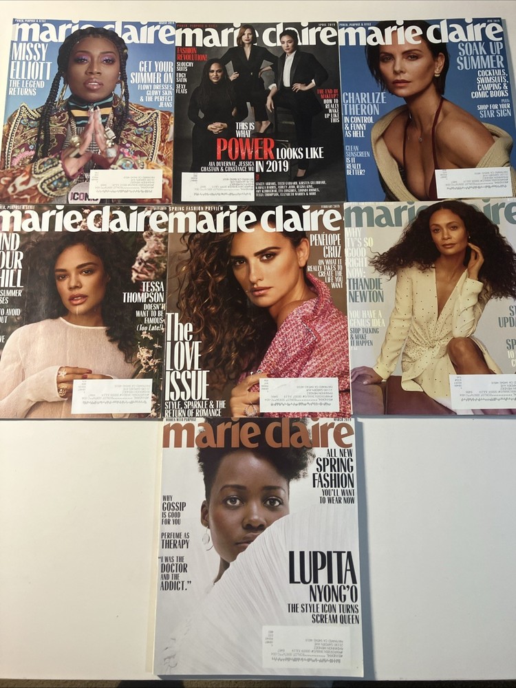 Marie Claire Magazine 2019 Lot Of 7 March-July Penelope Cruz Thandie Newton More