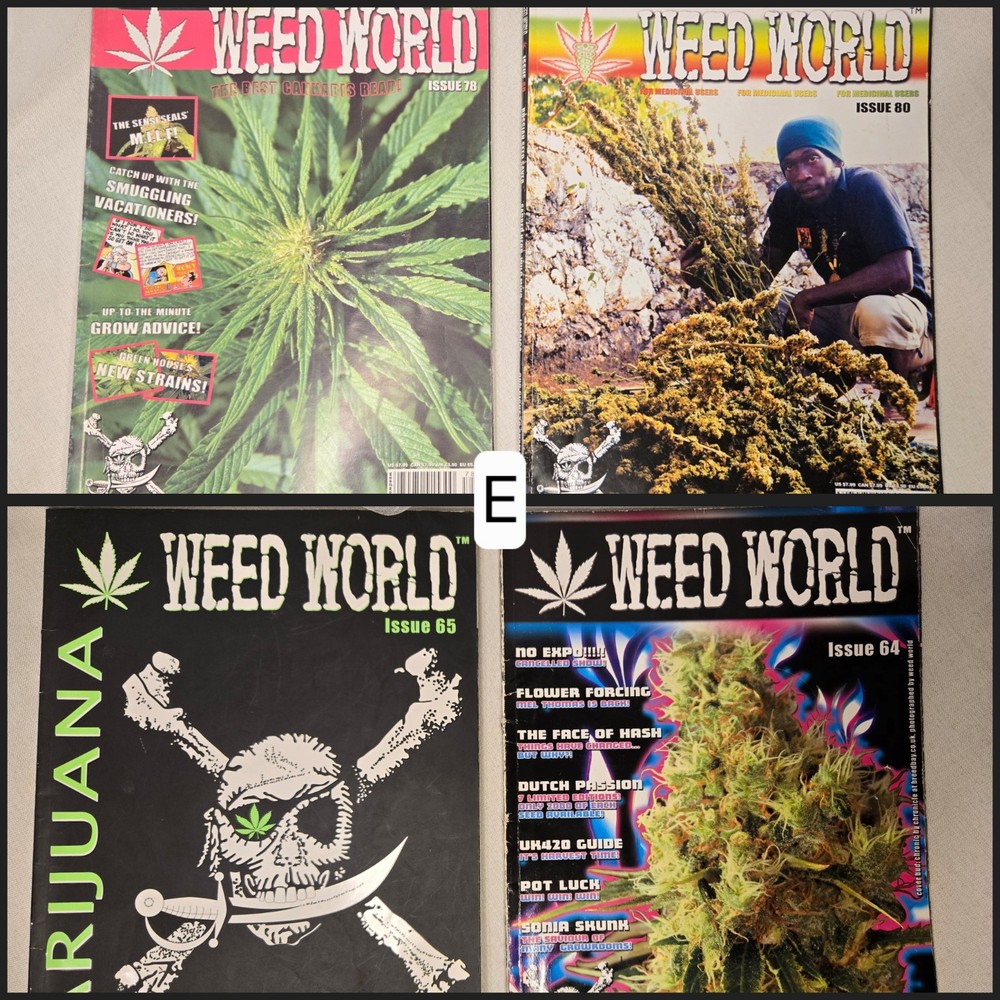 Vintage Weed World Magazine Lot Of 4 All Used With Wear And Slight Damage