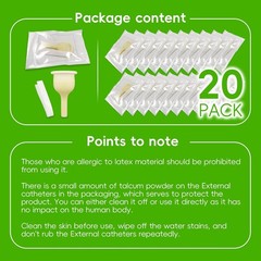20PCS Condom Catheter for Elderly Men Age 80,External 20PCS/0.98inch/25mm