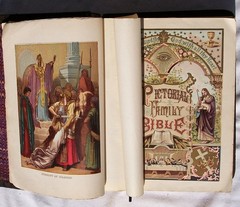 Antique Ornate Parallel Bible Self Pronouncing King James Concordance Psalms #24