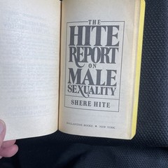 The Hite Report on Male Sexuality by Shere Hite 1982