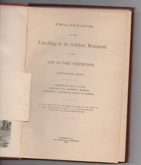 1885 Hardcover Book unveiling of Soldiers Monument at Fremont Ohio 123 pages