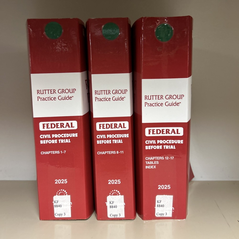 Federal Civil Procedure Before Trial 2025 Ed. Rutter Practice Guide