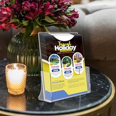 4 Pack Acrylic Brochure Holder 8.5 x 11 inches, Clear 4 Pack8.5 x 11 inches