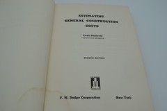 Estimating General Construction Costs, Hardcover, 1957, 2nd Ed. Louis Dallavia