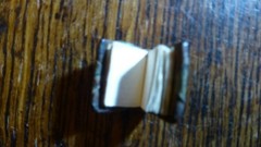 GENUINE TINY MINIATURE BOOK OF BLANK LEAVES ONLY 18 X 15 mm LEATHER