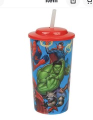 Marvel Avengers Heroes Characters 16oz Sports Tumbler w/ Straw Blue