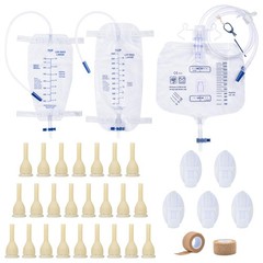External Condom Catheters for Men Overnight, 24 Soft Latex, 750mL 25mm, White