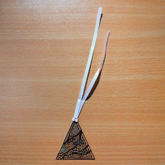 Metal Cherry Blossom Bookmark Triangle Engraved Pink Ribbon 2×1.8in