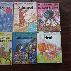 Lot Of 6 Moby Books Illustrated Classics each book 5.25″h x 4″w x 1.5″d Vintage