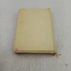 1950s Holy Bible Red Letter Edition Zip Around KJV Zip Around White Leather nice