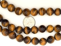 15mm Tiger’s Eye Round Gemstone Beads 8-inch Strand