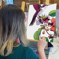 Humming Bird Adult Coloring Book Spiral Bound Mindfulness Adult Coloring Book fo