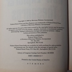 Webster’s New Explorer Thesaurus 1999 Federal Street Press Merriam-Webster
