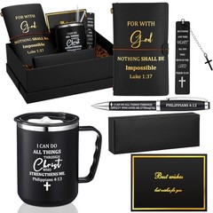 6 Pcs Christian Gifts for Men Pastors 17 oz Christian Coffee Mugs Black