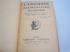 LAROUSSE ELEMENTAIRE ILLUSTRE French Illust 1926 Dictionary Ornate Antique Book