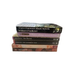 Lot of 6 Classic Books 4 TP/2 MM/Chaucer/Dante/Faulkner/Aeschylus/ Free Shipping