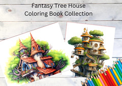 Adult Coloring Pages Bundle Tree Houses bundle 200 pages Printable Pages