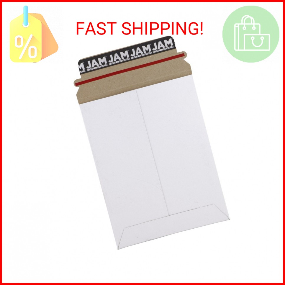JAM PAPER Stay-Flat Photo Mailer Envelopes with Peel & Seal Closure – 6 x 8 – Wh