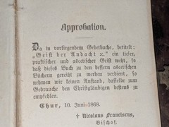 1868 PRAYER BOOK w/ Miniature Portrait & VELVET BINDING in German ANTIQUE