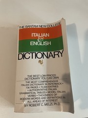Bantam Italian & English Dictionary by Robert C. Melzi, Paperback, 736 Pages