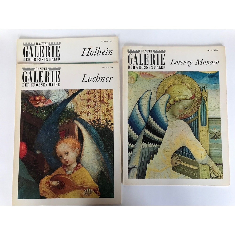 Bastei Galerie der grossen Maler Lot of 3 Lochner/Holbein/Lorenzo Monaco Deutch